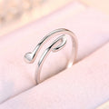 Adjustable Geometric Ring for Women | Silver & Rose Gold Minimalist Band | Trendy Stackable Wedding Ring