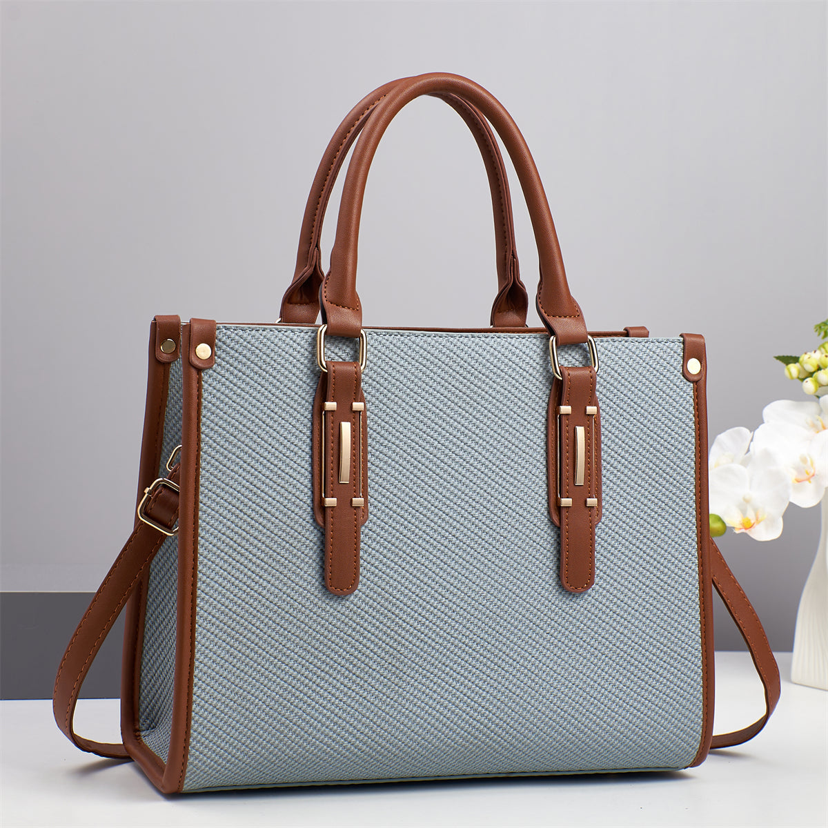 Saffiano PU Leather Tote Bag for Women | Designer Shoulder Crossbody Bag | Luxury Work & Travel Handbag