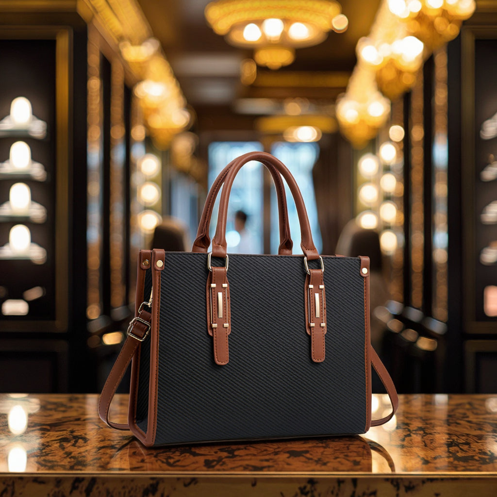 Saffiano PU Leather Tote Bag for Women | Designer Shoulder Crossbody Bag | Luxury Work & Travel Handbag