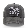 Mom Life Embroidered Baseball Cap | Adjustable Washed Cotton Hat for Women