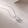 2 Carat Moissanite Diamond Pendant Necklace | S925 Sterling Silver Chain | Luxury Fine Jewelry Gift for Women