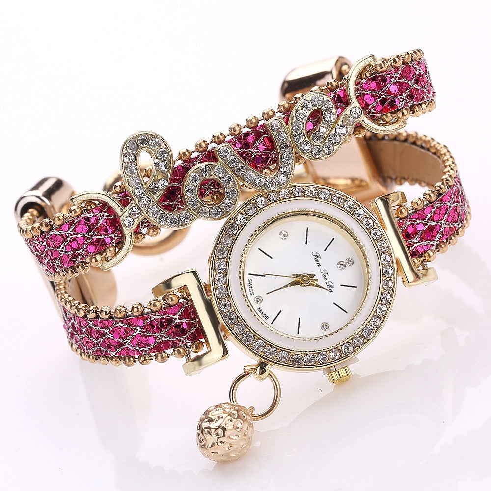Women's Rhinestone Bracelet Watch | Fashion Quartz Dress Watch | Elegant Crystal Wristwatch Gift for Her