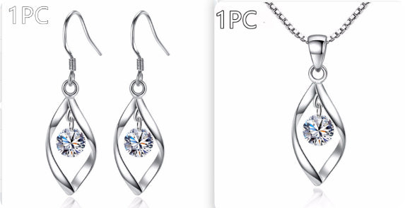 Platinum Zircon Stud Earrings for Women | White Gold Crystal Gem Earrings | Elegant Bridal Jewelry Gift