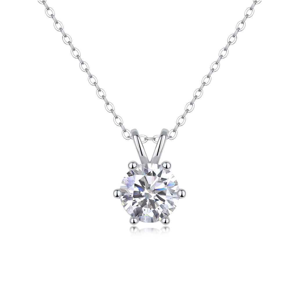 2 Carat Moissanite Diamond Pendant Necklace | S925 Sterling Silver Chain | Luxury Fine Jewelry Gift for Women