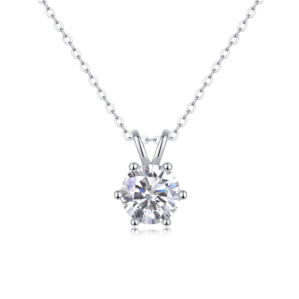 2 Carat Moissanite Diamond Pendant Necklace | S925 Sterling Silver Chain | Luxury Fine Jewelry Gift for Women