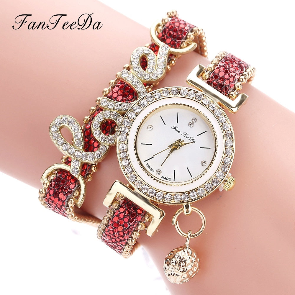 Women's Rhinestone Bracelet Watch | Fashion Quartz Dress Watch | Elegant Crystal Wristwatch Gift for Her