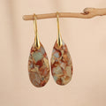Natural Stone Teardrop Earrings for Women | Turquoise & Gemstone Dangle Earrings | Boho Minimalist Jewelry Gift