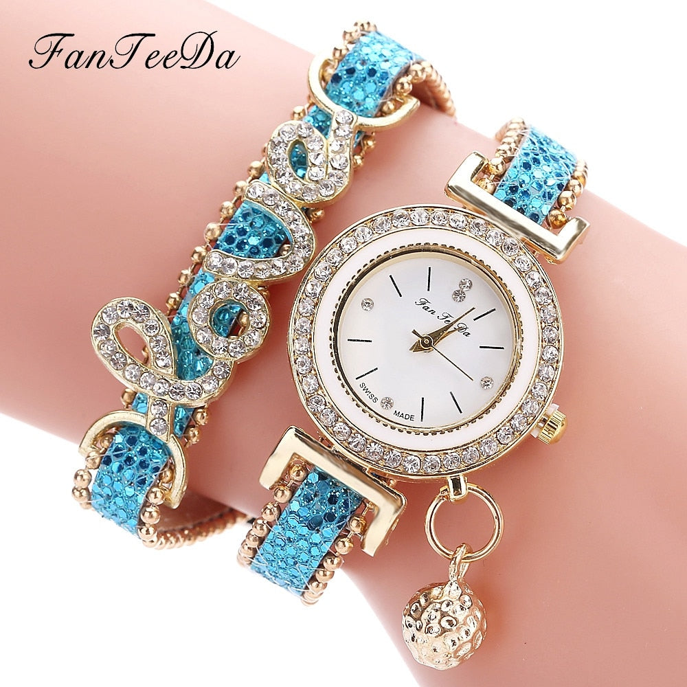 Women's Rhinestone Bracelet Watch | Fashion Quartz Dress Watch | Elegant Crystal Wristwatch Gift for Her