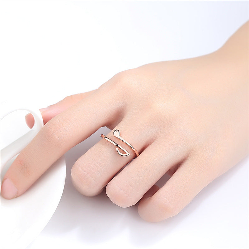 Adjustable Geometric Ring for Women | Silver & Rose Gold Minimalist Band | Trendy Stackable Wedding Ring