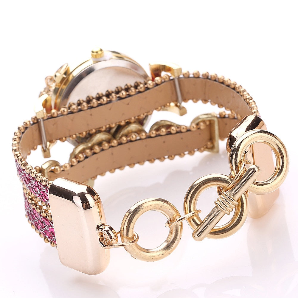 Women's Rhinestone Bracelet Watch | Fashion Quartz Dress Watch | Elegant Crystal Wristwatch Gift for Her