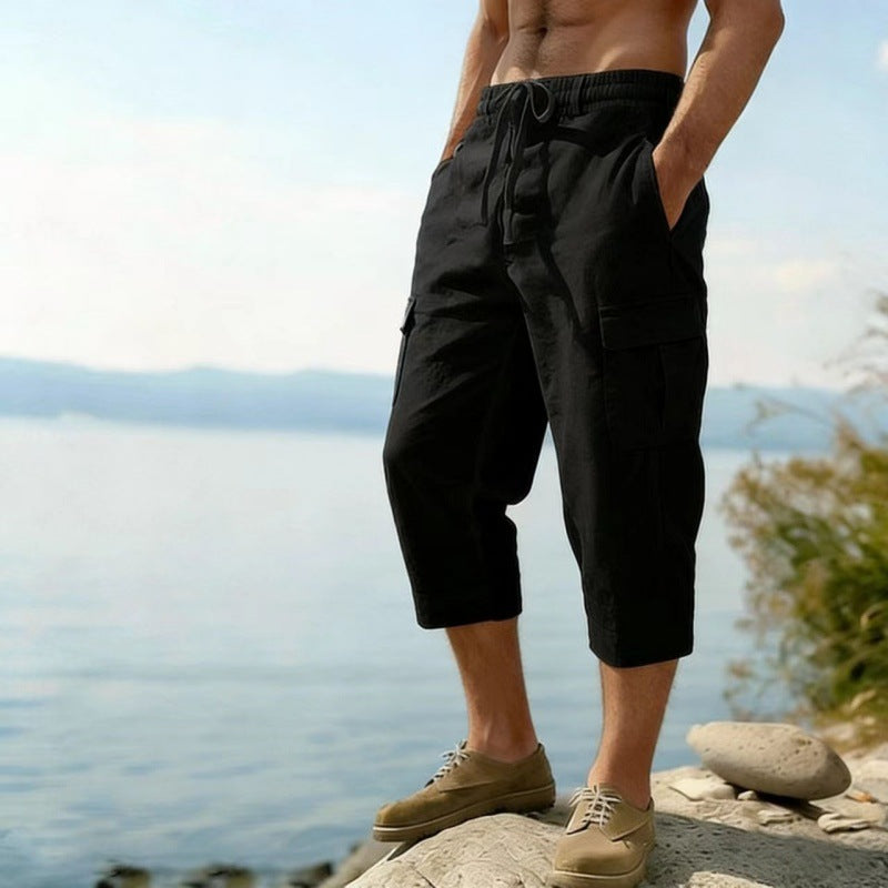 Men's Multi-Pocket Wide Leg Pants | Loose Fit Cotton Cargo Trousers | Casual Streetwear Pants S-3XL