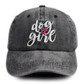 Dog Girl Embroidered Baseball Cap | Vintage Washed Cotton