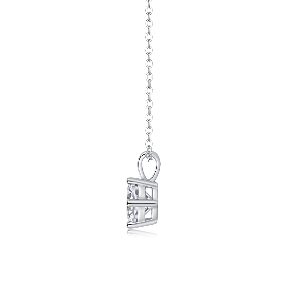 2 Carat Moissanite Diamond Pendant Necklace | S925 Sterling Silver Chain | Luxury Fine Jewelry Gift for Women