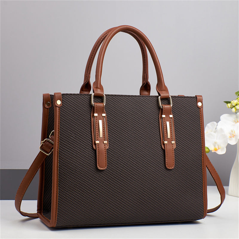 Saffiano PU Leather Tote Bag for Women | Designer Shoulder Crossbody Bag | Luxury Work & Travel Handbag