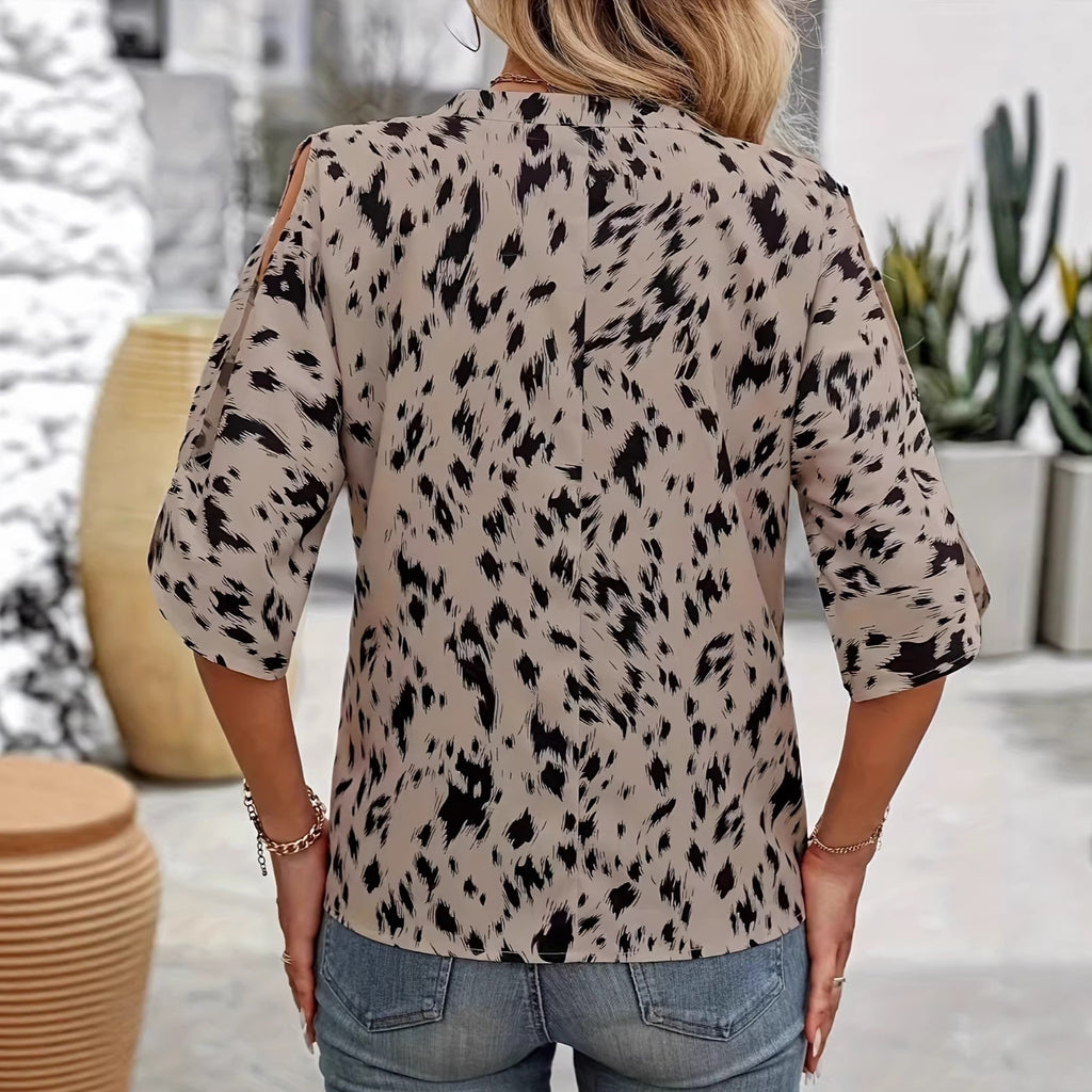 Women's Plus-Size V-Neck Printed T-Shirt
