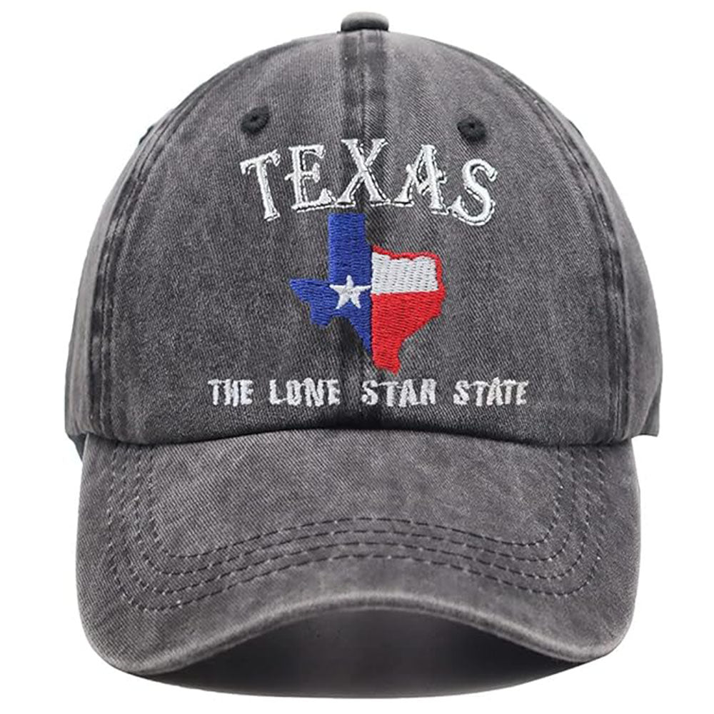 Texas Lone Star State Embroidered Baseball Cap | Vintage Washed Cotton Hat | Unisex Texas Pride Gift