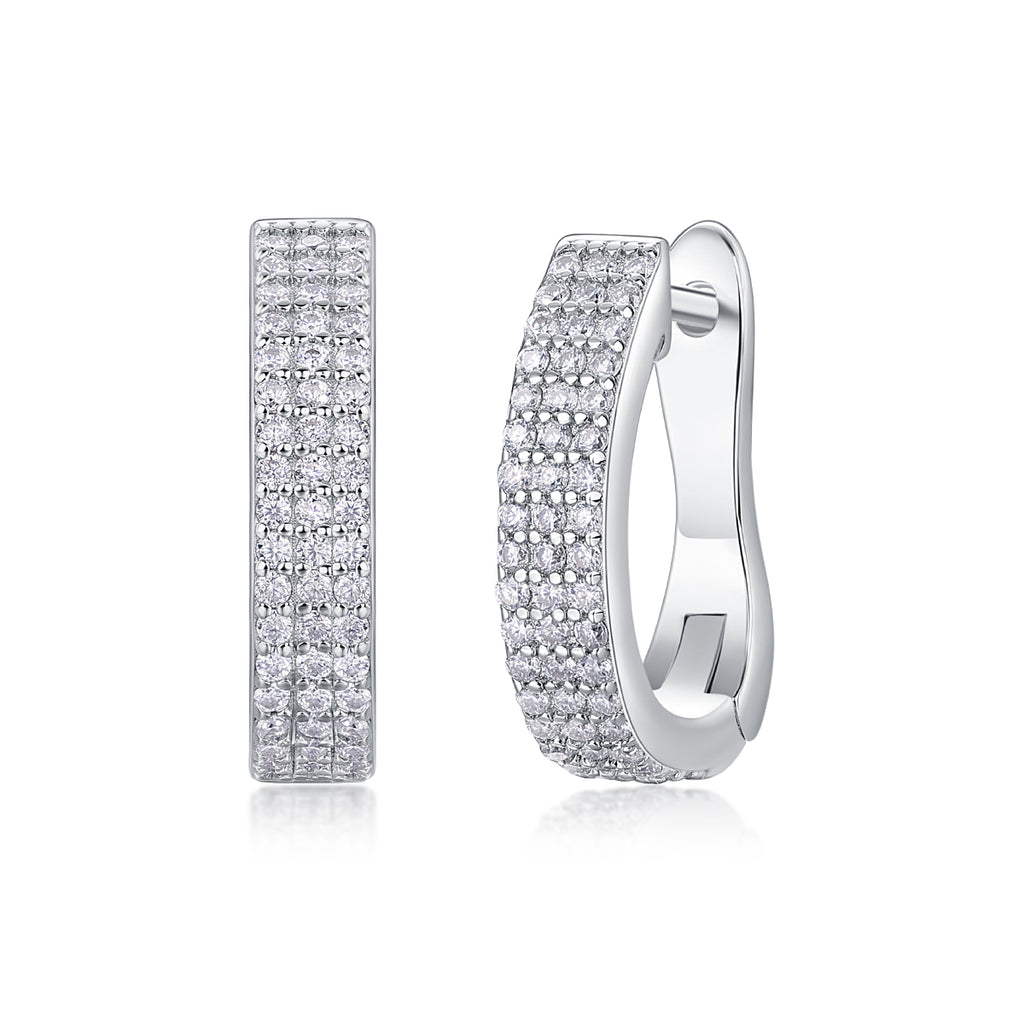Moissanite Diamond Stud Earrings | S925 Sterling Silver Luxury Earrings for Women | Brilliant Crystal Fine Jewelry Gift