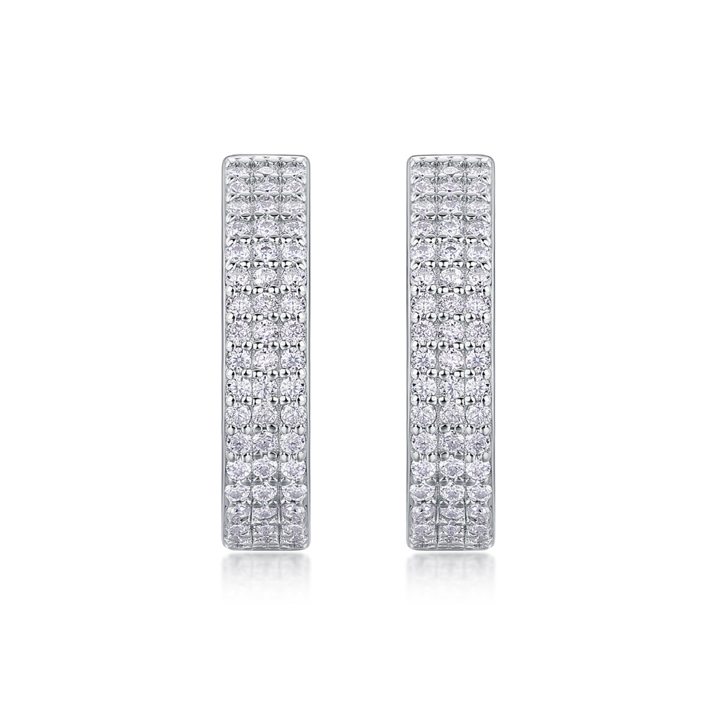 Moissanite Diamond Stud Earrings | S925 Sterling Silver Luxury Earrings for Women | Brilliant Crystal Fine Jewelry Gift