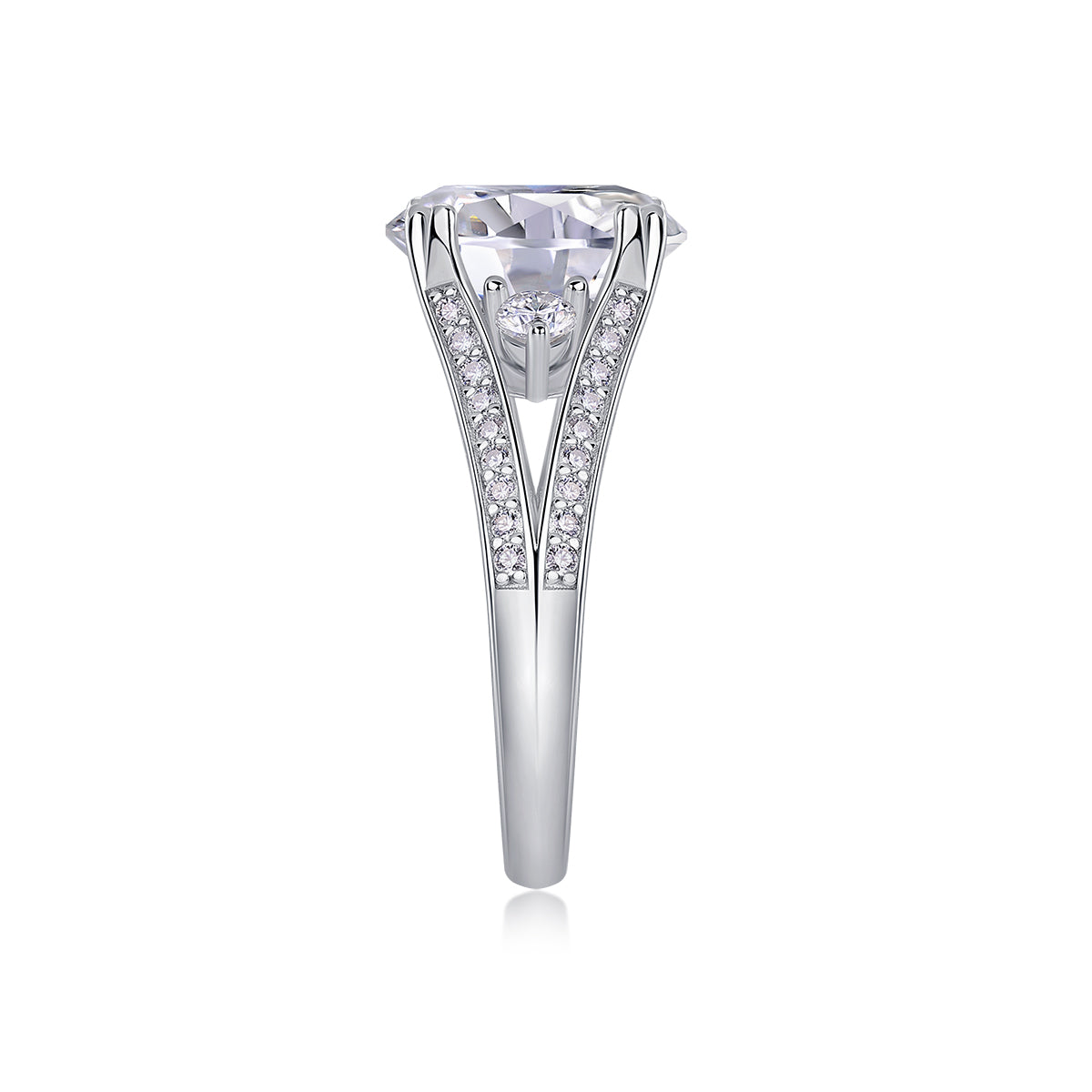 5 Carat Moissanite Engagement Ring | Platinum Plated S925 Sterling Silver | Luxury Diamond Alternative Ring for Women